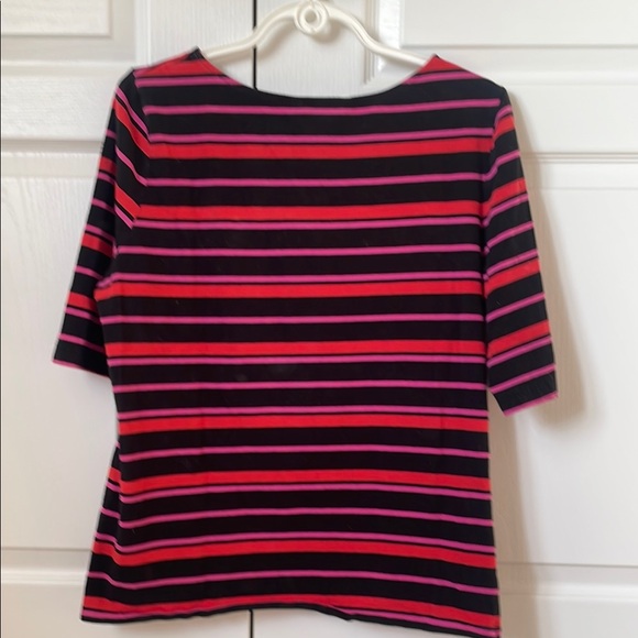 Striped Black and Red Women's Top - Picture 3 of 8